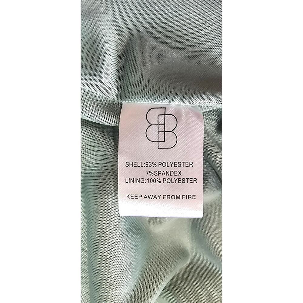 Baltic Born Satin Tie Front Midi Dress Sage Green Flutter Sleeve Size M - Picture 13 of 16